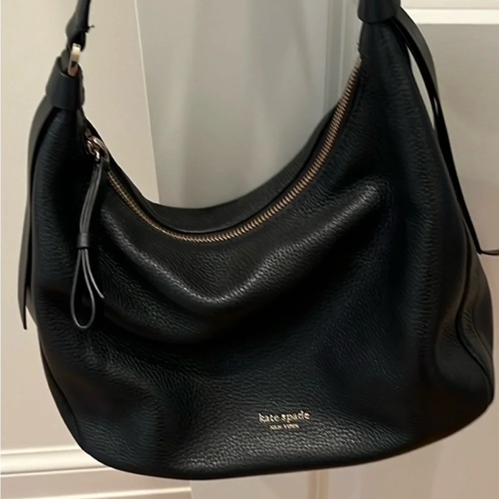 Kate Spade Black Leather Hobo Bag - Picture 1 of 4